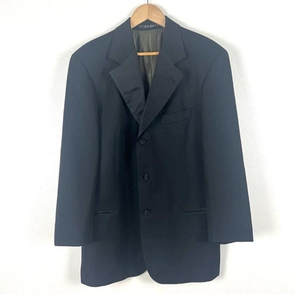 VTG Hugo Boss 40 R‎ Super 100 Virgin Wool Gentleman's Dinner Tuxedo Jacket Prom